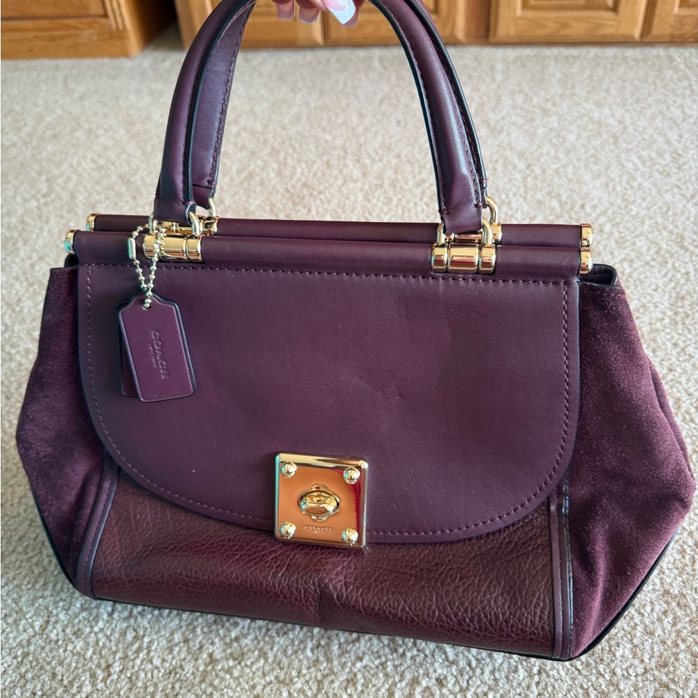 Coach Burgundy Leather Handbag